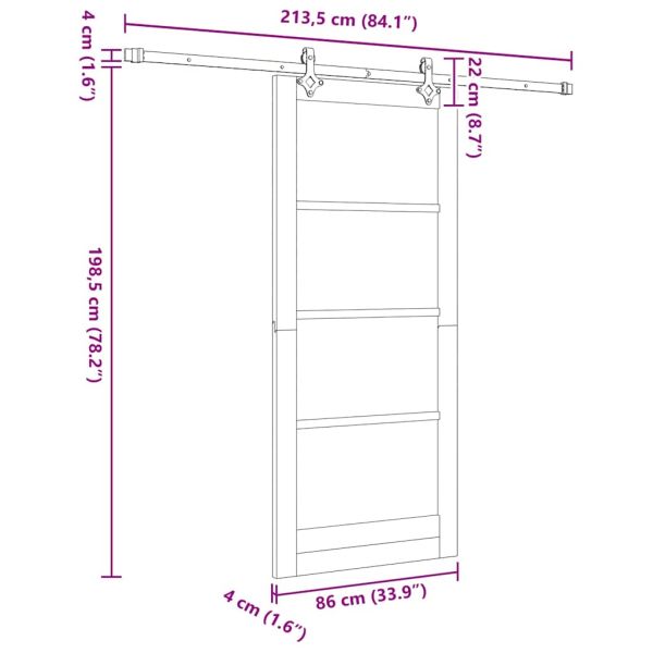 Преплъзваща се врата ORKDAL Бяло 86 x 198,5 см