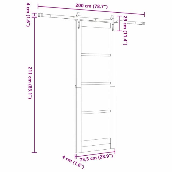 Преплъзваща се врата ORKDAL Бяло 73,5 x 211 см