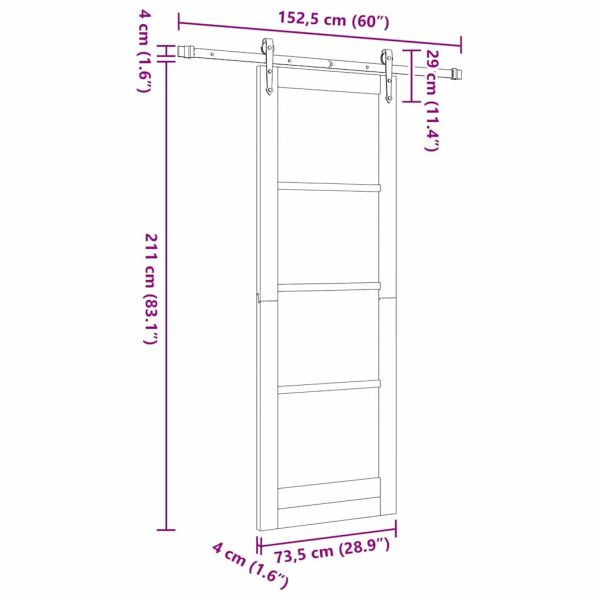Преплъзваща се врата ORKDAL Бяло 73,5 x 211 см