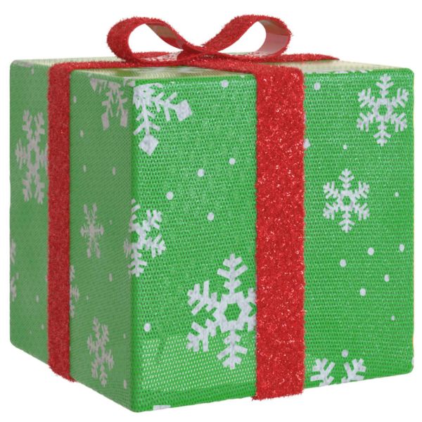 Светещи коледни кутии, 3 бр, 64 LED светлини, топло бяло