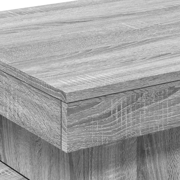 Маса за кафе с LED осветление, сив сонома, 50x50x40 см