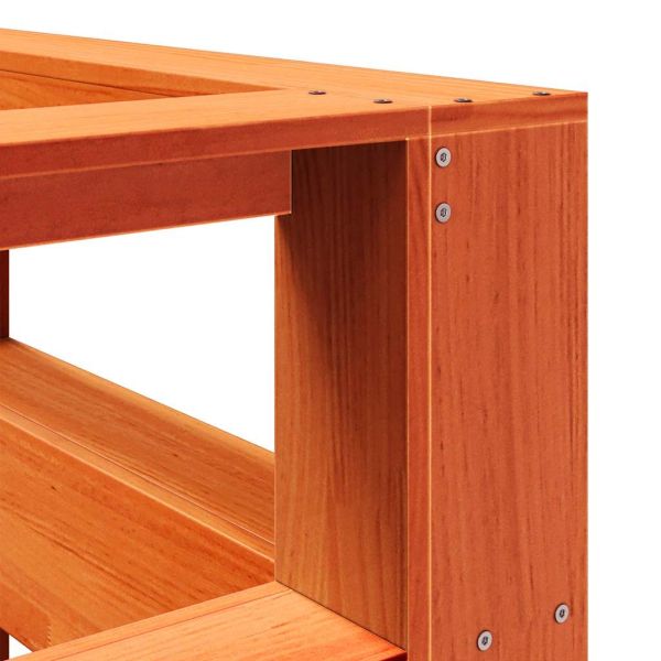 Табла за книги с L-образна, восъчнокафява, 160 см, дърво бор