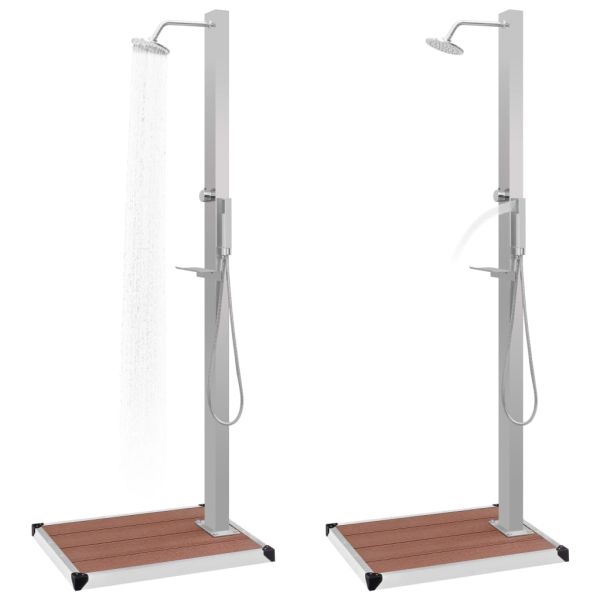 Градински душ с корито, WPC, неръждаема стомана