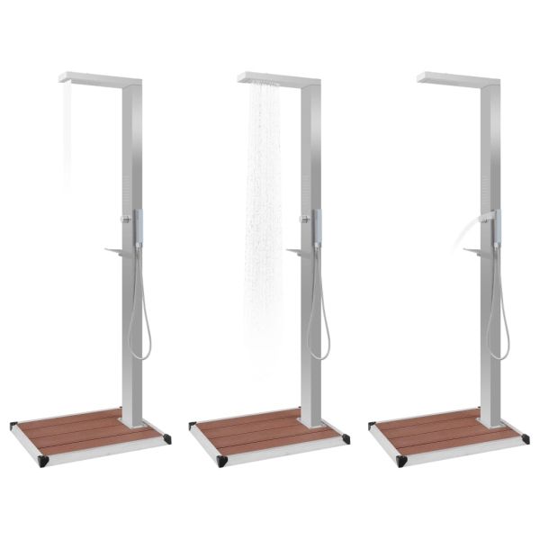 Градински душ с корито, WPC, неръждаема стомана