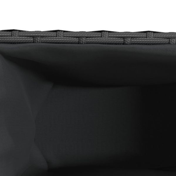 Градински кашпи с колела 2 бр черни 107x32x38 см полиратан