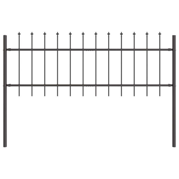 Градска ограда 2 pcs Сив 3,4 x 0,6 м Прахово боядисана стомана