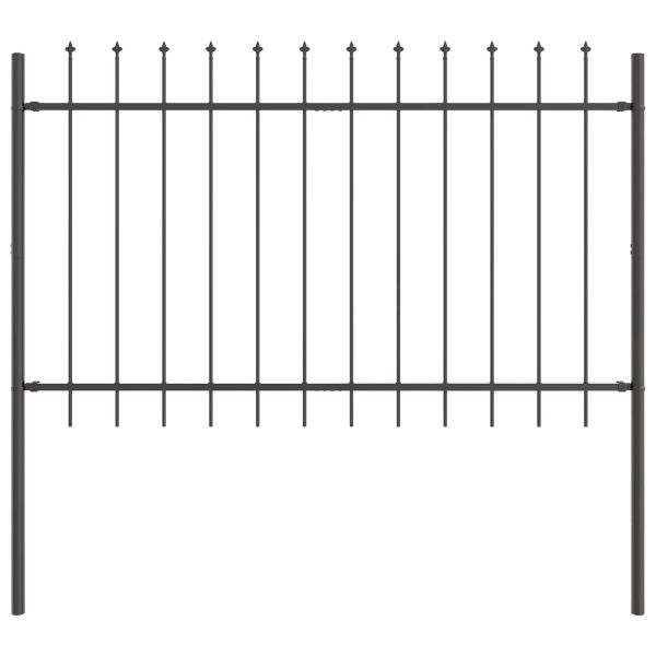 Градска ограда 2 pcs Сив 3,4 x 0,8 м Прахово боядисана стомана