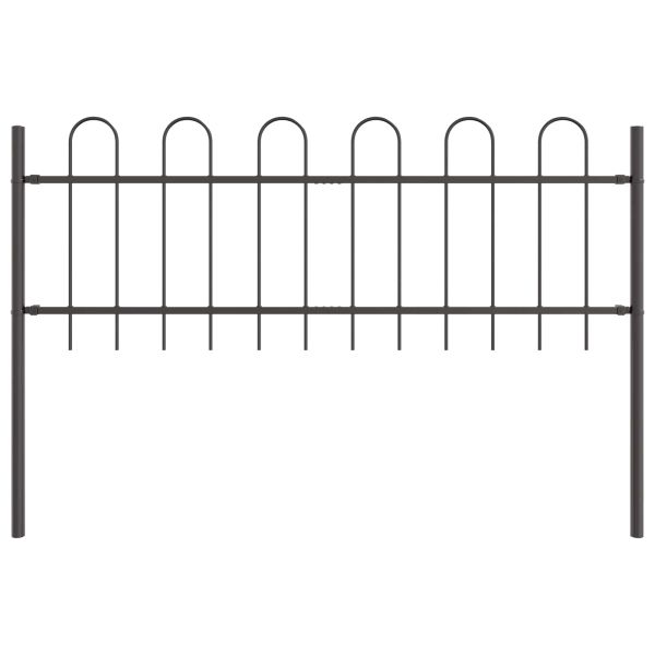 Градска ограда Сив 3.4 x 0.6 м Прахово покритие стомана
