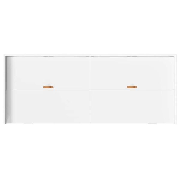 Рамка за легло с таблото Бяло 100 x 200 cm Инженерно дърво