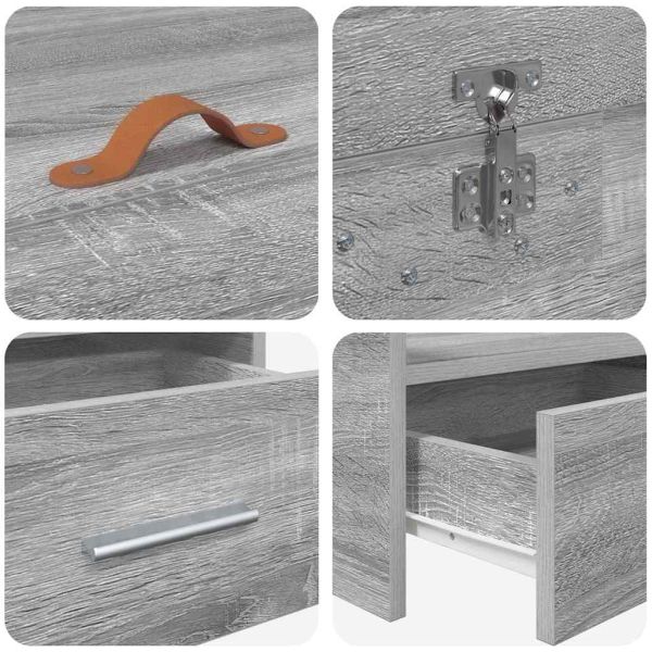 Рамка за легло Сив Сонома 100 x 200 cm Инженерно дърво