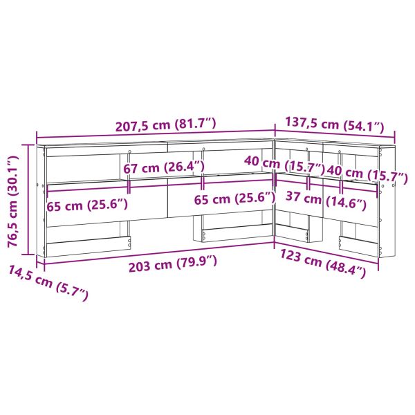 Табла за съхранение с рафт с таблото Дъб 120 cm Инженерно дърво