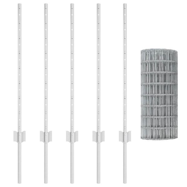 Ограда с пост Сребрист 0,8 x 10 m Стомана