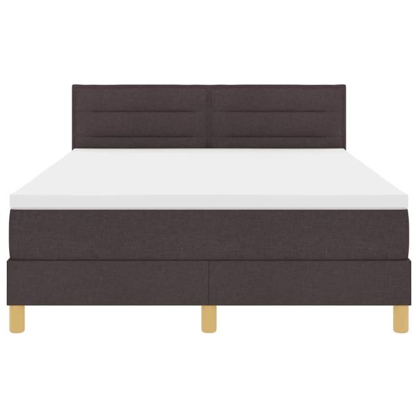 Легло с пружинирана основа Тъмен кафяв 160 x 200 cm текстил
