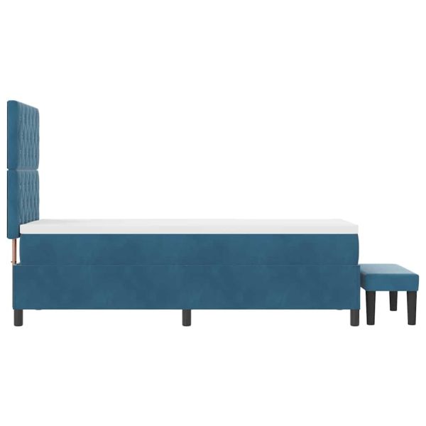 Легло с пружинирана основа Тъмносиньо 80 x 200 cm Кадифе