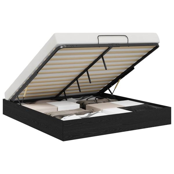 Отоманско легло със съхранение Черния дъб 193 x 120 x 25 см ПДЧ