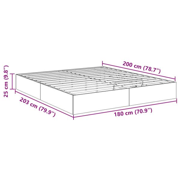 Отоманско легло със съхранение Черния дъб 193 x 120 x 25 см ПДЧ