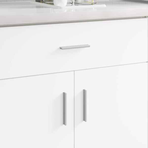 Дръжка Едноцветен 2 pcs Сребрист 105.7 x 7.4 x 15.5 мм Алуминий