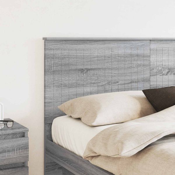 Облегалка за глава с таблото Сив Сонома 160 cm Инженерно дърво