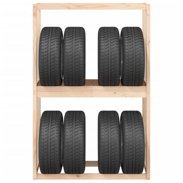 Стелаж за гуми, 120x40x180 см, борово дърво масив