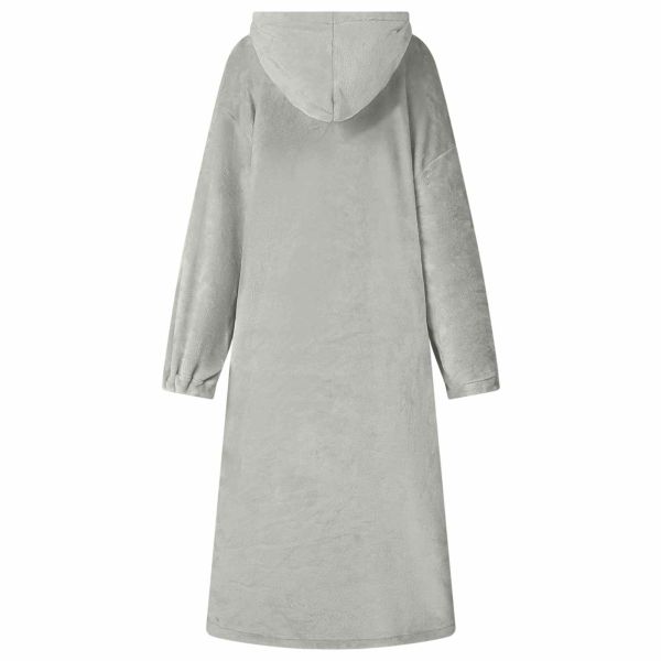 Одеяло с качулка Сив s Фланела