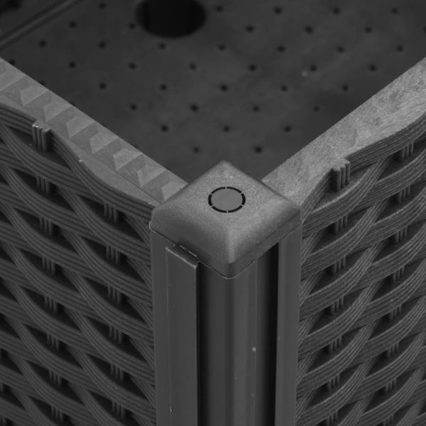 Градинска кашпа с колелца, черна, 80x50x54 см, PP