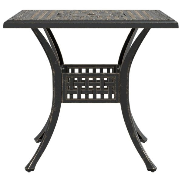 Градинска маса, бронз, 80x80x75 см, лят алуминий