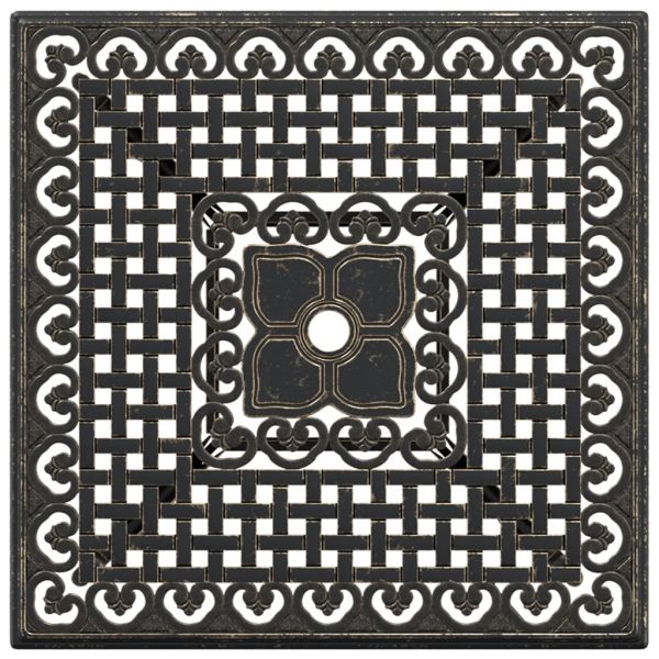 Градинска маса, бронз, 80x80x75 см, лят алуминий