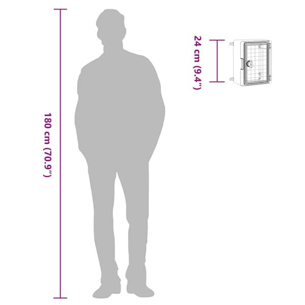 Контролен шкаф Сив 47 x 20 x 60 см ABS пластмаса