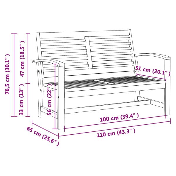 Пейка Кафяво 110 x 65 x 76,5 см Солидно тиково дърво