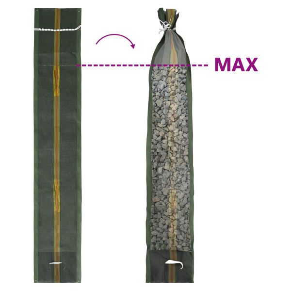 Торби с пясък 25 pcs Зелен 120 x 27 см HDPE