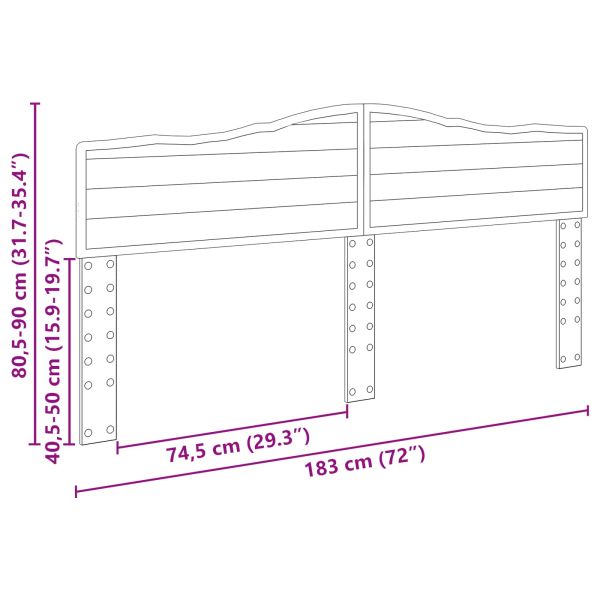 Облегалка за глава с таблото Бяло 180 cm Инженерно дърво