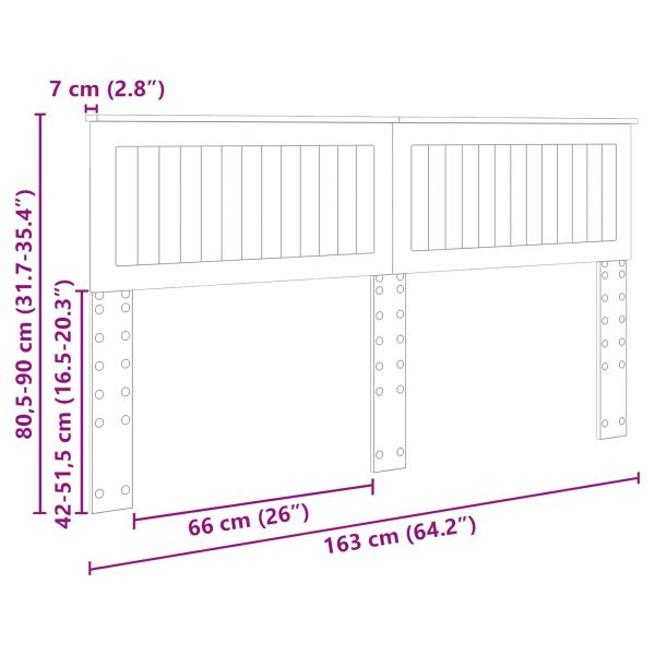 Облегалка за глава с таблото Сонома дъб 160 cm Инженерно дърво