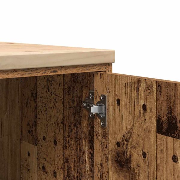 Гаражен шкаф за съхранение, старо дърво, 30x51x85 см, бор масив
