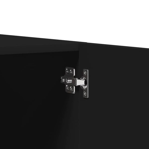 Гардероб, черен, 90x52x200 см, ПДЧ