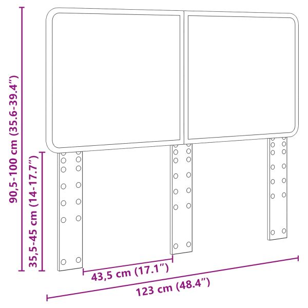 Облегалка за глава с таблото Кафяв дъб 120 cm Инженерно дърво