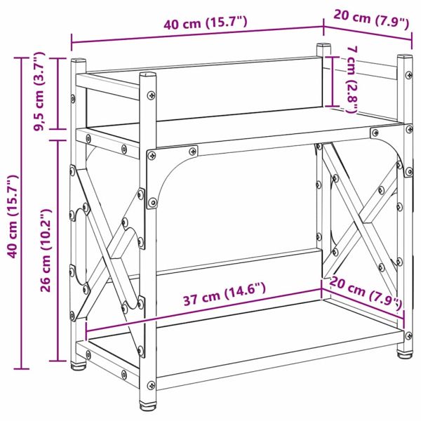 Стойка за принтер Старо дърво 40 x 20 x 40 см Инженерно дърво