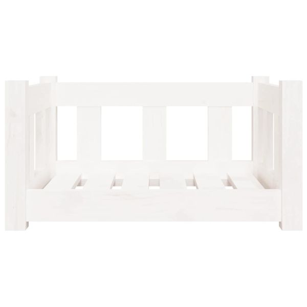 Кучешко легло, бяло, 55,5x45,5x28 см, борова дървесина масив