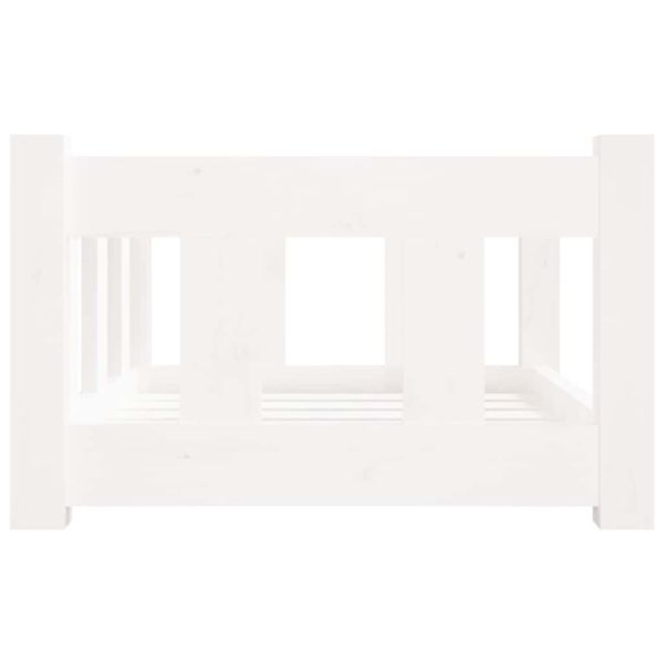 Кучешко легло, бяло, 55,5x45,5x28 см, борова дървесина масив