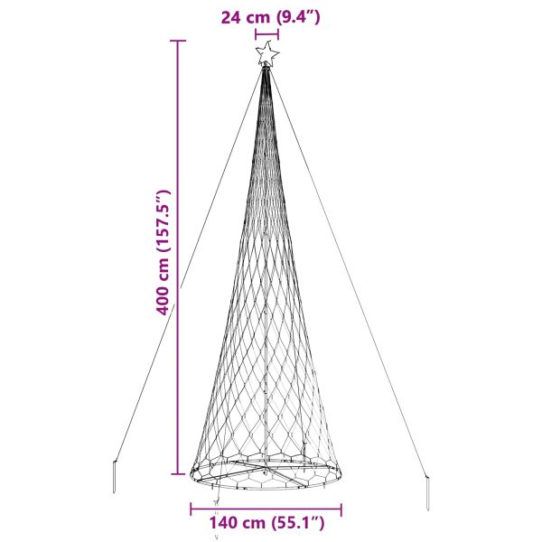 LED Коледна Елха с поставка Хладно бяло 184.5 см Метал