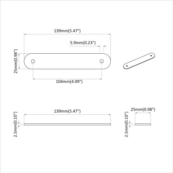 Дръжки за шкафове 2 pcs Кафяво 140 x 25 x 2,3 мм PU
