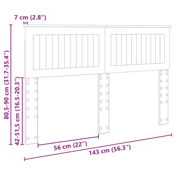 Облегалка за глава с таблото Димян дъб 140 cm Инженерно дърво