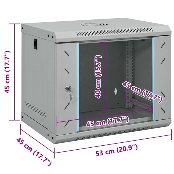 Мрежов кабинет със съхранение Сив 53 x 45 x 45 см Стомана