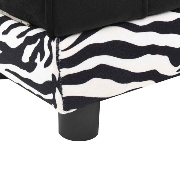 Кучешки диван, черен, 57x34x36 см, плюш