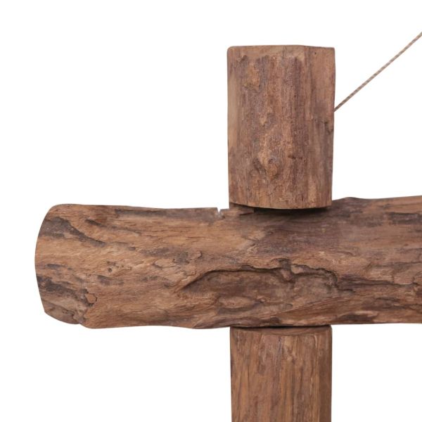 Огледало от трупи естествено 70x70 см рециклирано тиково дърво