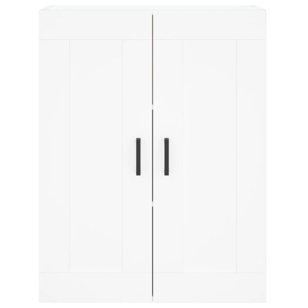 Висок шкаф, бял, 69,5x34x180 см, инженерно дърво