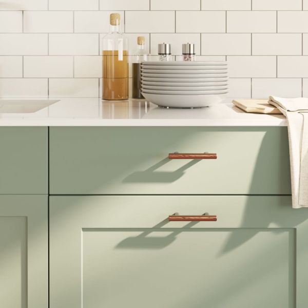 Дръжки за шкафове, 20 бр, бронз, 64 мм, неръждаема стомана