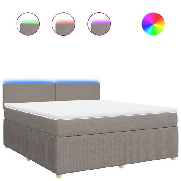 Боксспринг легло с матрак, таупе, 180x200 см, плат