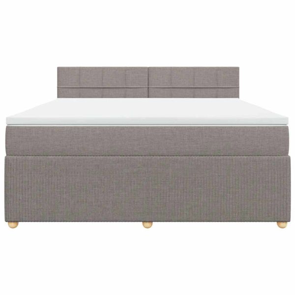 Боксспринг легло с матрак, таупе, 180x200 см, плат