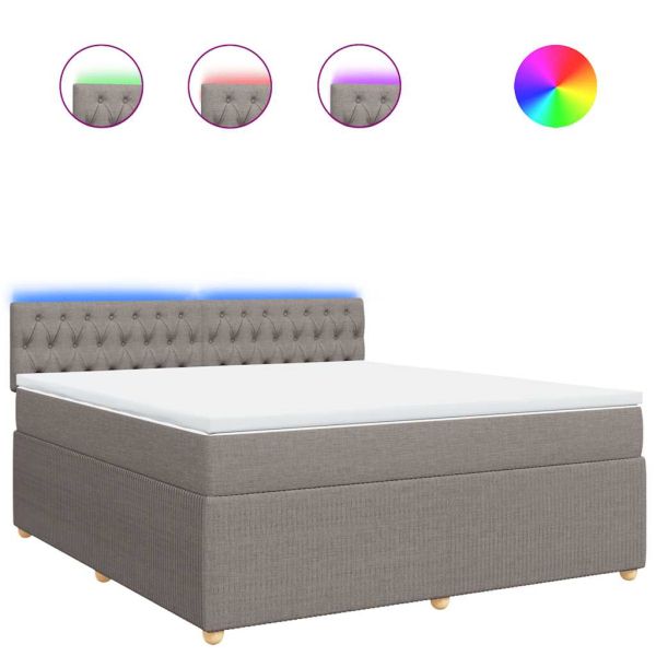 Боксспринг легло с матрак, таупе, 180x200 см, плат