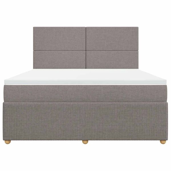 Боксспринг легло с матрак, таупе, 180x200 см, плат